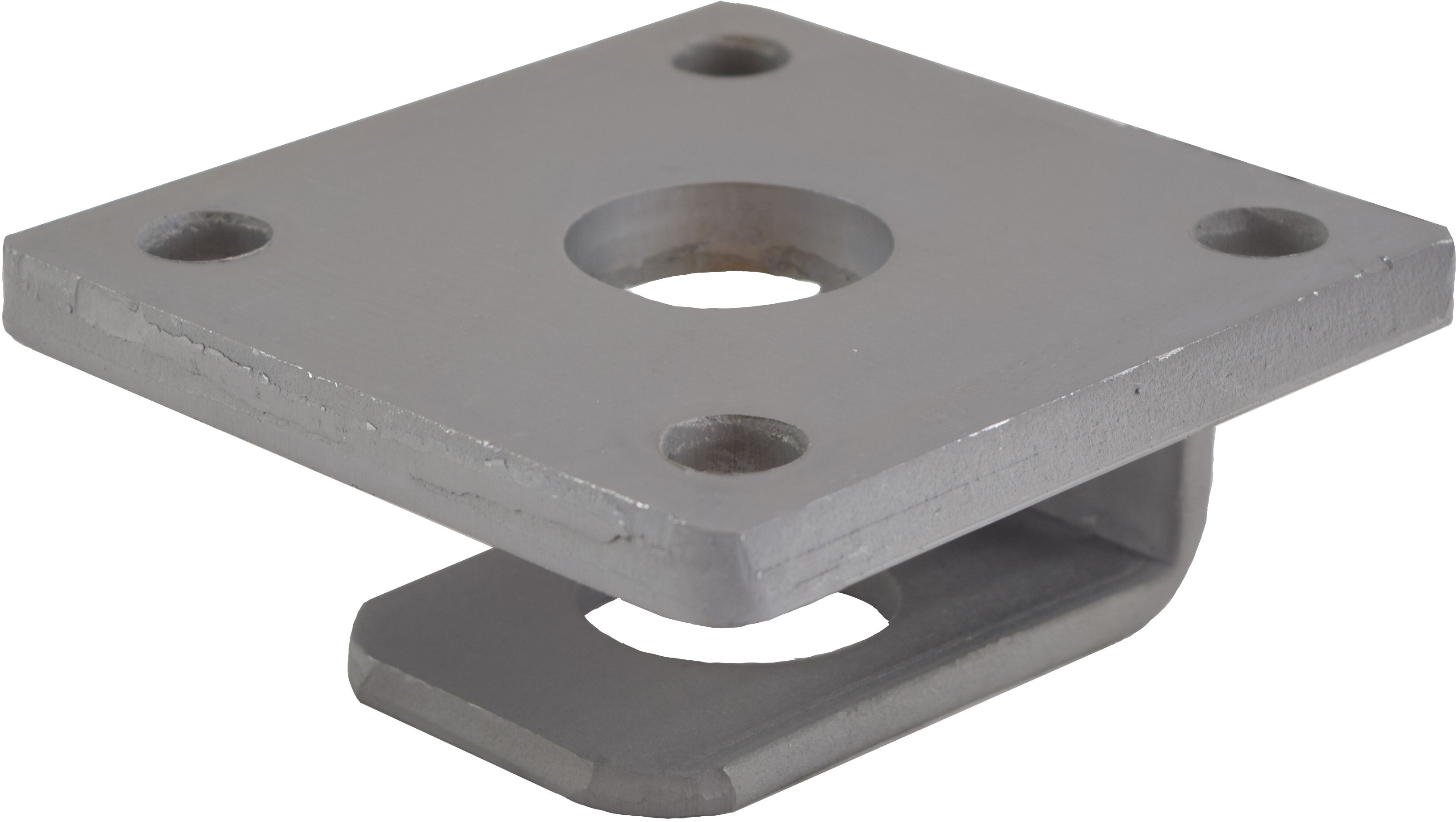 5-Loch-Platte M30, 100x100x10 mm, mit Sicherungslasche, zinip
